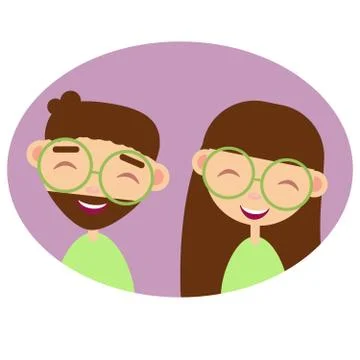 Couple boy and gorl Stock Illustration