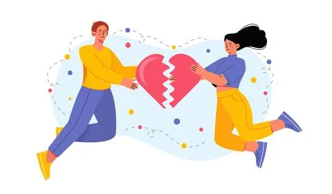 Couple with break up vector Stock Illustration