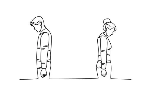 A couple breaks up Stock Illustration