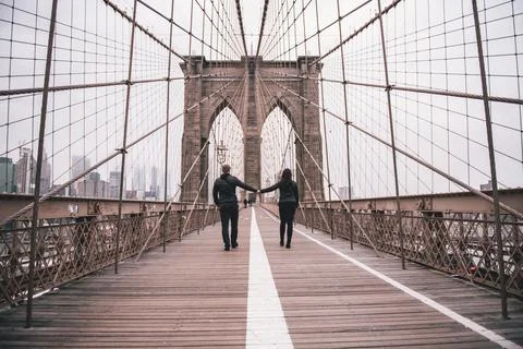Couple on the bridge Stock Photos