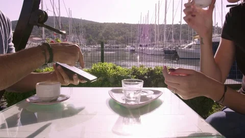 Couple in a cafe Stock Footage 218602411