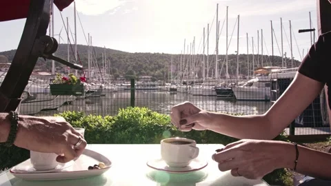 Couple in a cafe Stock Footage 218603645