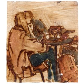 Couple in cafe Stock Illustration