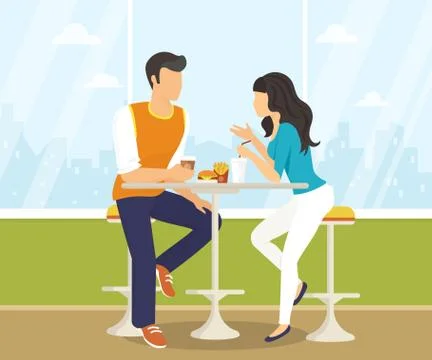 Couple in the cafe Stock-Illustration