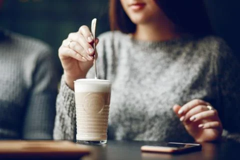 Couple in a cafe Stock Photos