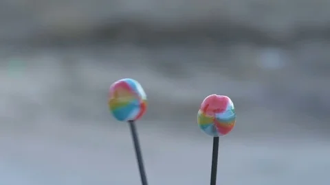 Couple of candy playing dramatic and humor story. Romantic love story told by Stock-Footage 72012704