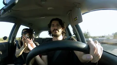 Couple in car V3 - HD Video stock 12398812