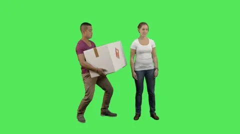 Couple carrying a boxes 動画素材 8953824