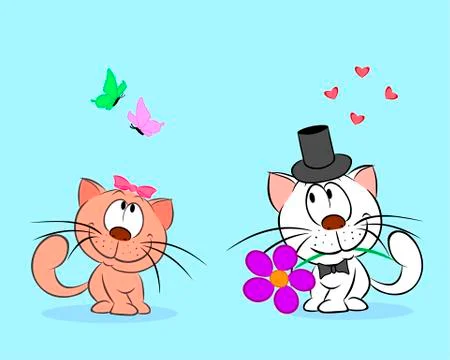 Couple of cats Stock Illustration