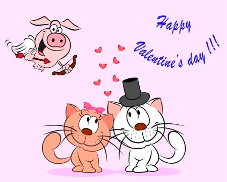 Couple of cats Stock Illustration