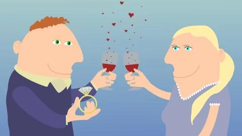 Couple Celebrating Stock Illustration
