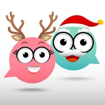 Couple Chat Christmas Stock Illustration