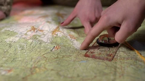 Couple checking the map for travelling, stock video Stock Footage 84272239