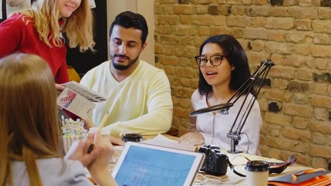 Couple Choosing Interior in Design Studio Stock Footage 115449136