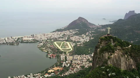 Couple at Christ the Redeemer Statue platform Stock Footage 64862600