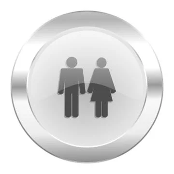 Couple chrome web icon isolated. Ilustração Stock