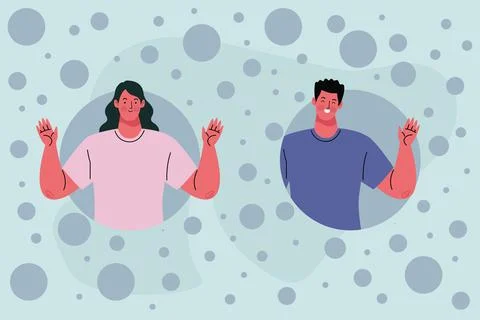 Couple in circles Illustrazione stock