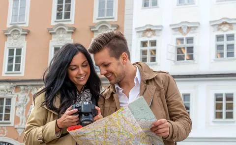 Couple on a city break Stock Photos