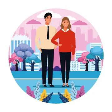 Couple in the city Ilustración de archivo