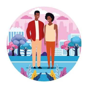 Couple in the city Ilustración de archivo