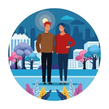 Couple in the city Ilustración de archivo