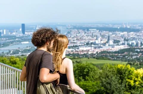 Couple at Cityscape Stock Photos