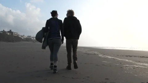 Couple At The Coast Video stock 58143239