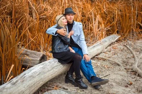 Couple on coast Stock Photos
