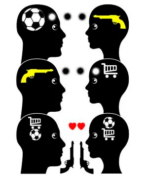 Couple coming to a compromise Stock Illustration