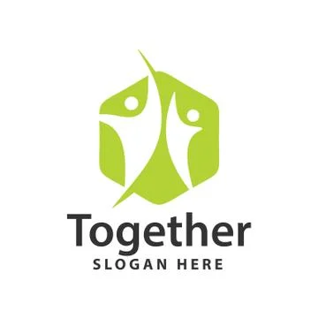 Couple community high five silhouette logo design template inspiration Stock Illustration