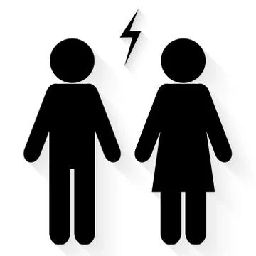 Couple conflict icon vector Stock Illustration