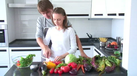 Couple cooking Video stock 774837