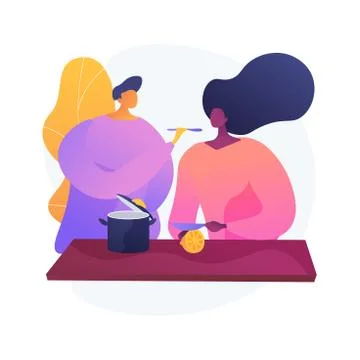 Couple cooking vector concept metaphor Ilustração Stock