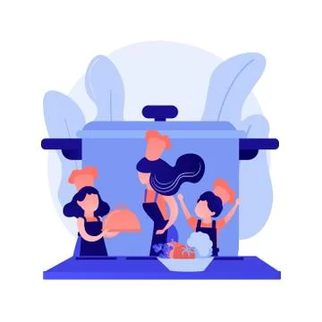 Couple cooking vector concept metaphor Stock Illustration