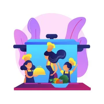 Couple cooking vector concept metaphor Ilustração Stock