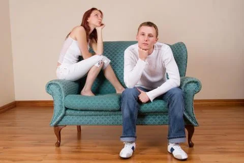 Couple on the couch Stock Photos