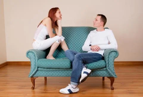 Couple on the couch Stock Photos