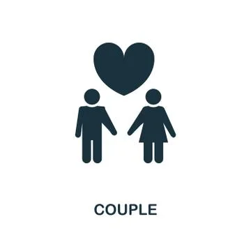 Couple creative icon. Simple element illustration. Couple concept symbol design Stock Illustration