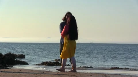 Couple Dance On A Beach Stock Footage 55340866