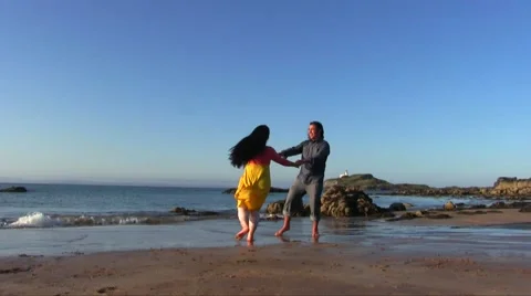 Couple Dance On A Beach Video stock 55341465