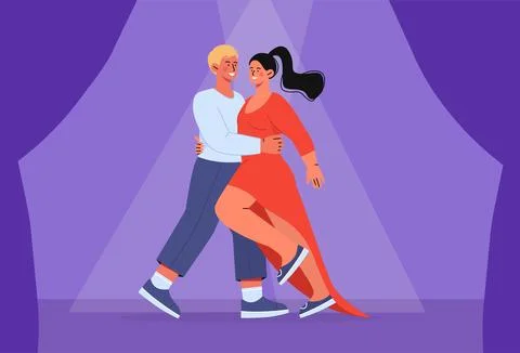 Couple dance at scene vector concept Ilustração Stock