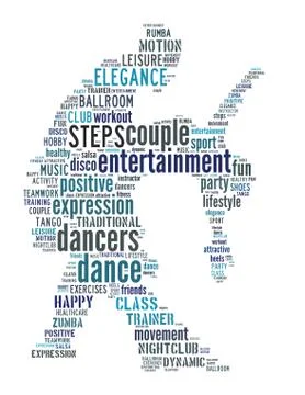Couple dance, word cloud concept Ilustração Stock