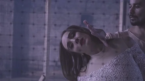 Couple dancing in an abandoned building Stock Footage 144248392