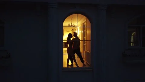 Couple dancing, bachata dance, partner dance, modern dance, drone video Stock-Footage 229953735
