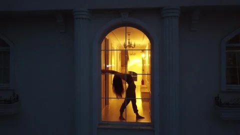 Couple dancing, bachata dance, partner dance, modern dance, drone dance video Stock-Footage 229960815