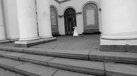 A couple dancing between columns Stock Footage 52004108
