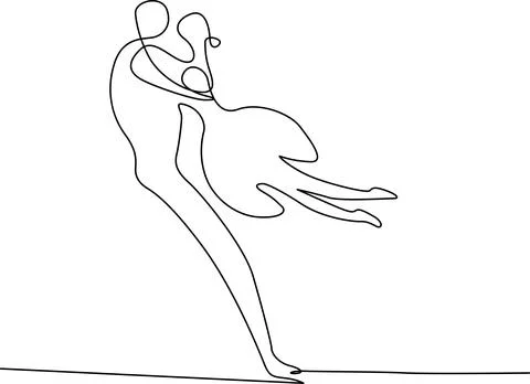 Couple dancing in an embrace pose Vector Stock Illustration
