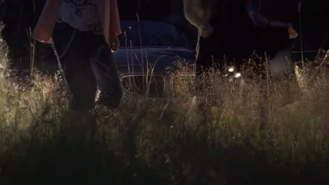 Couple dancing in forest at night 스톡 동영상 72511432