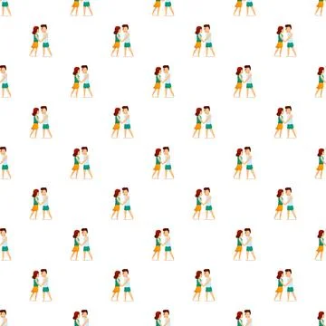 Couple dancing forming a seamless pattern illustration Stock Illustration