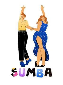 Couple dancing latin dance Stock Illustration